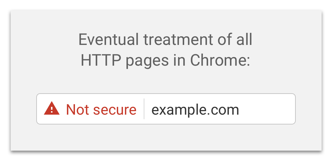 website security warning - chrome release 68