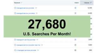 msp seo monthly search volume